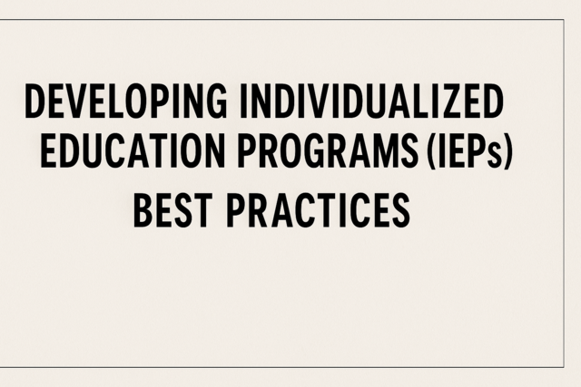 Developing Individualized Education Programs (IEPs): Best Practices